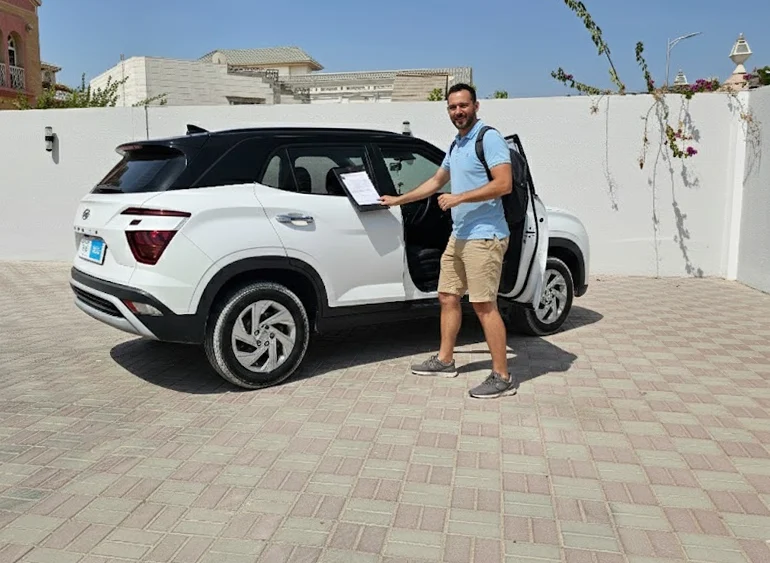 a resident who is renting a car in Dubai