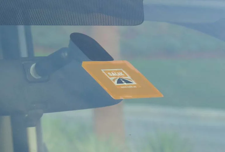 a salik tag on a car in Dubai