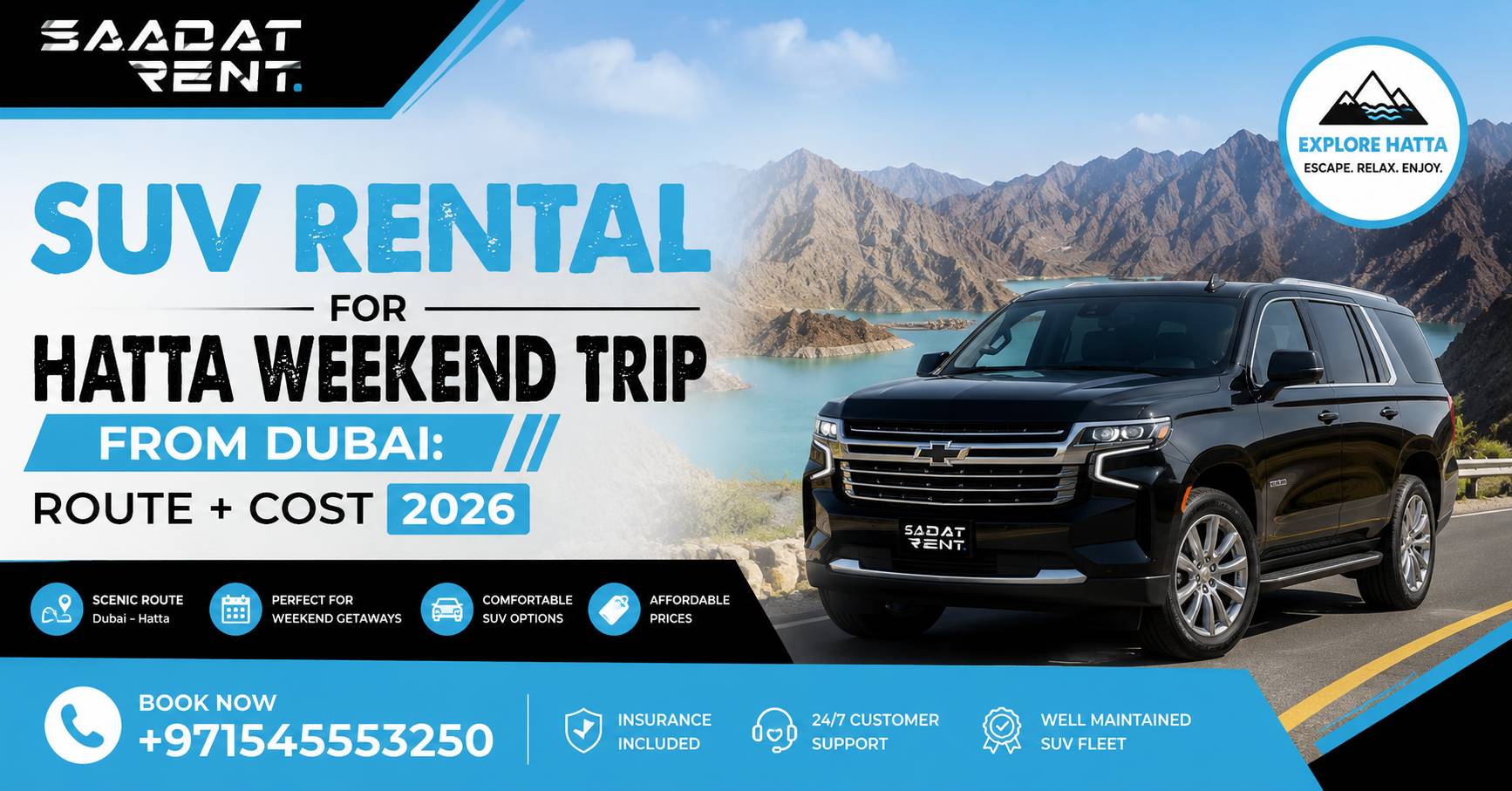 SUV Rental for Hatta Weekend Trip from Dubai: Route + Cost 2026