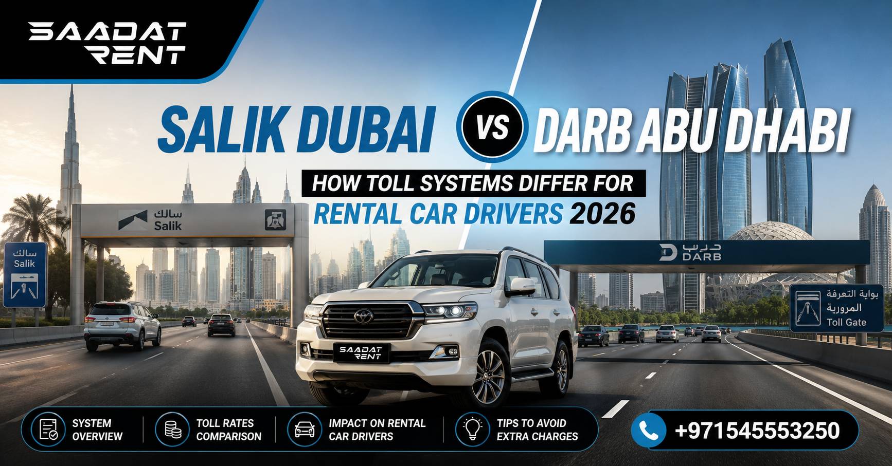 Salik Dubai vs Darb Abu Dhabi: How Toll Systems Differ for Rental Car Drivers 2026