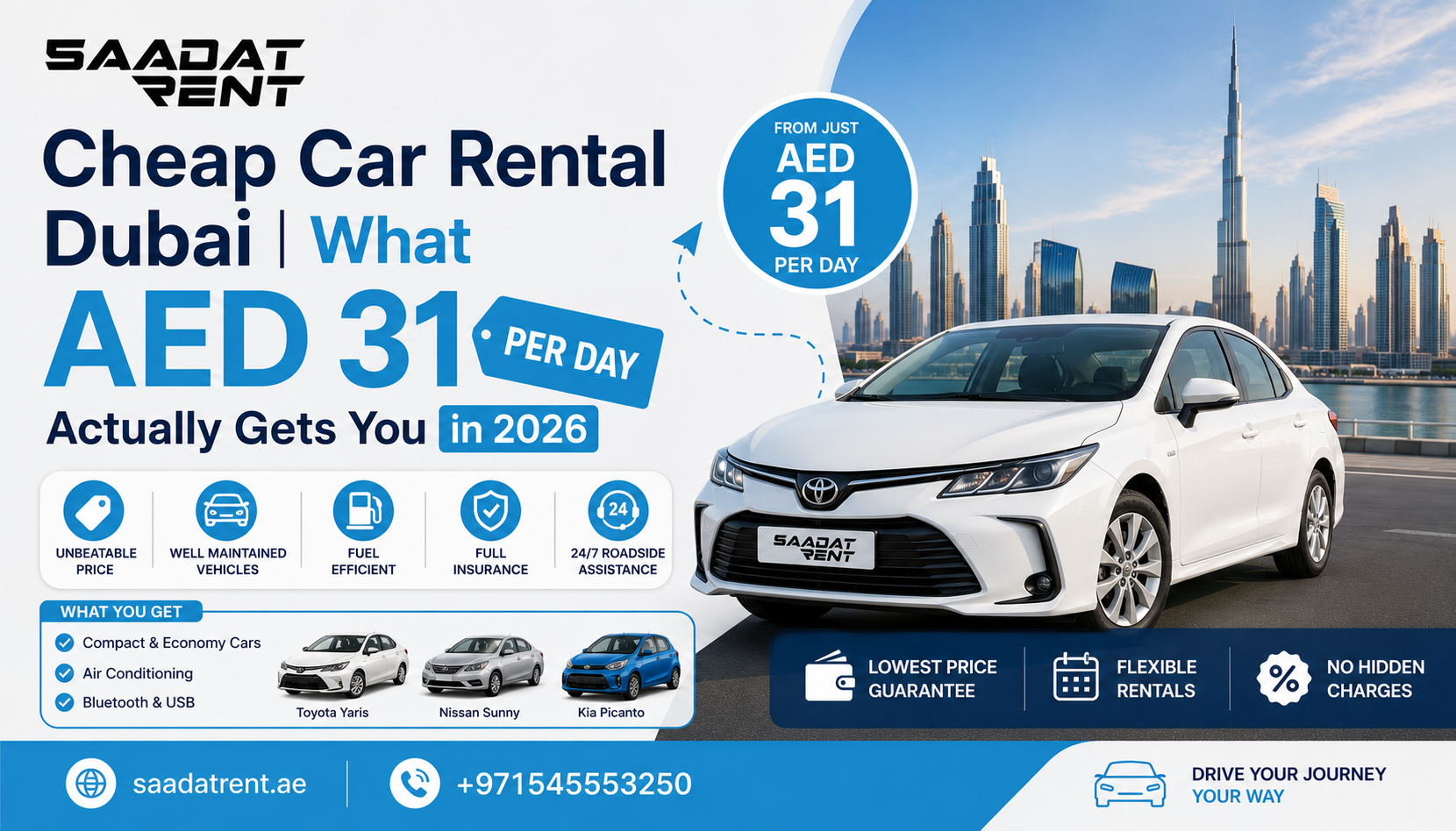 Cheap Car Rental Dubai | What AED 31 Per Day Actually Gets You in 2026