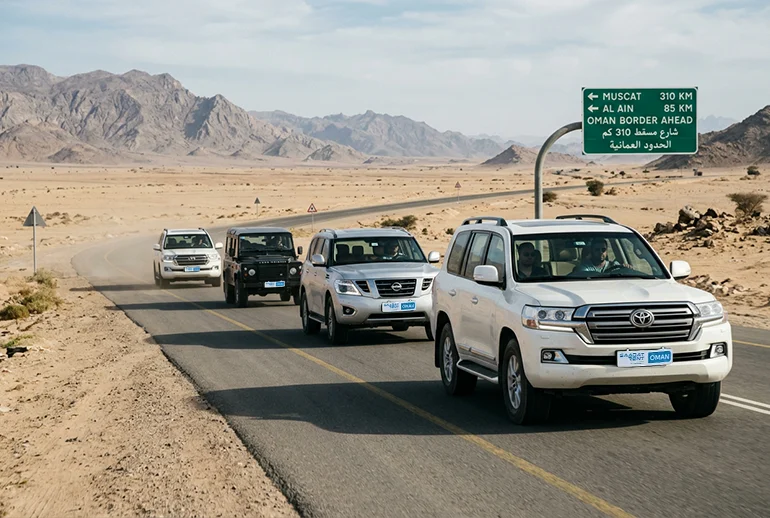 SUV cars for Dubai to Muscat trip
