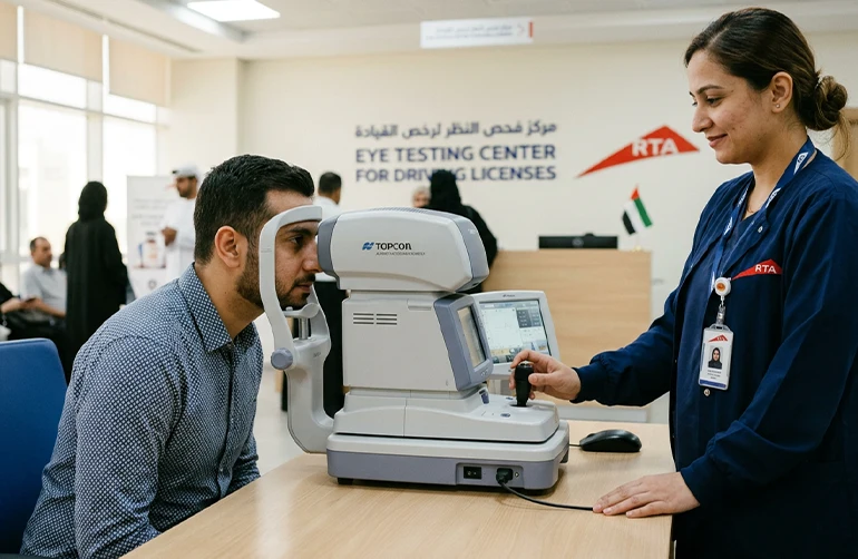 eye test for driving license in Dubai