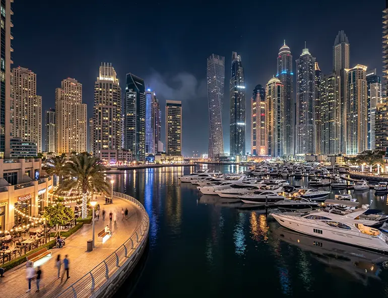 Dubai Marina at night