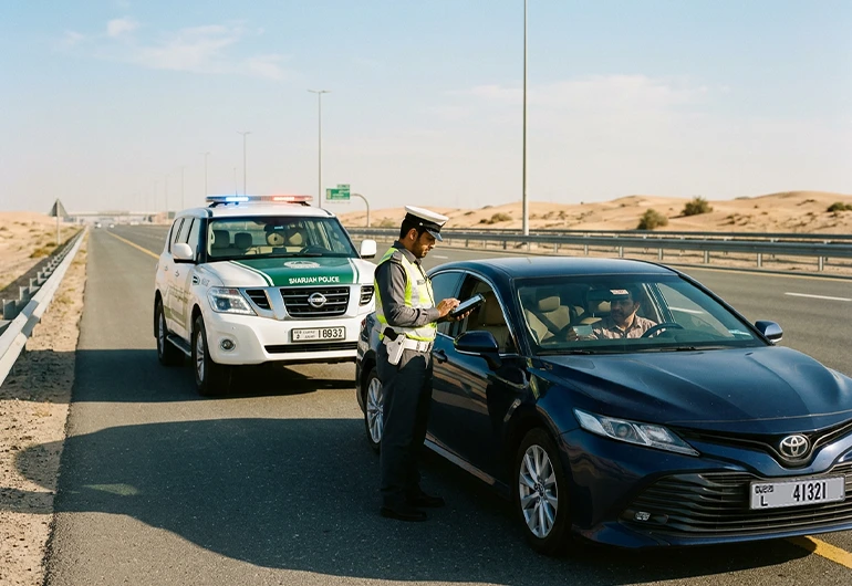 Speeding fines and black in Dubai