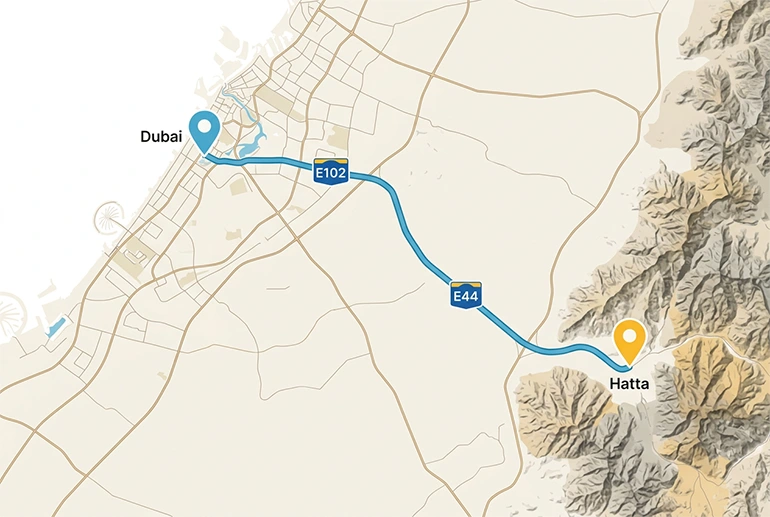 Best Route from Dubai to Hatta