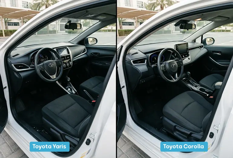 Toyota Yaris vs Corolla Comfort, features and safety