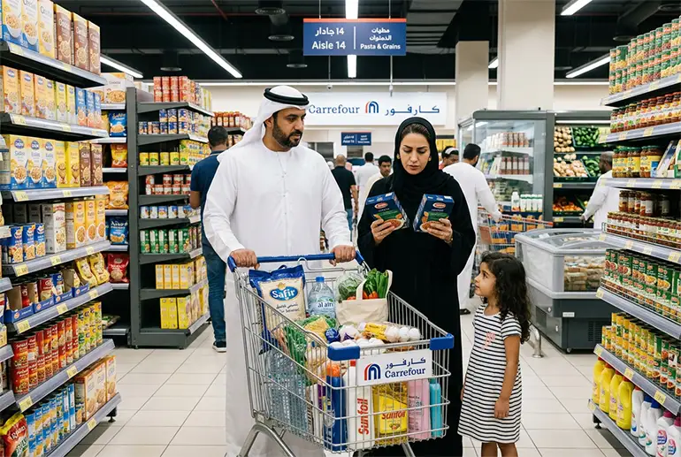 a family shopping in Dubai