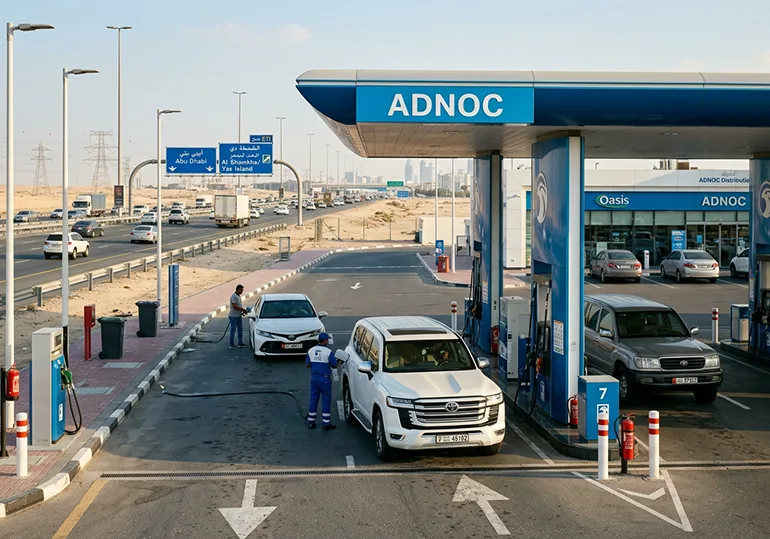 Service Areas and Gas Stations in Dubai-Abu Dhabi road