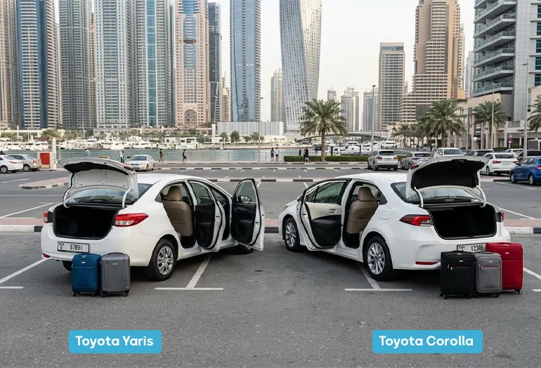 Toyota Yaris vs Corolla size, cabin space