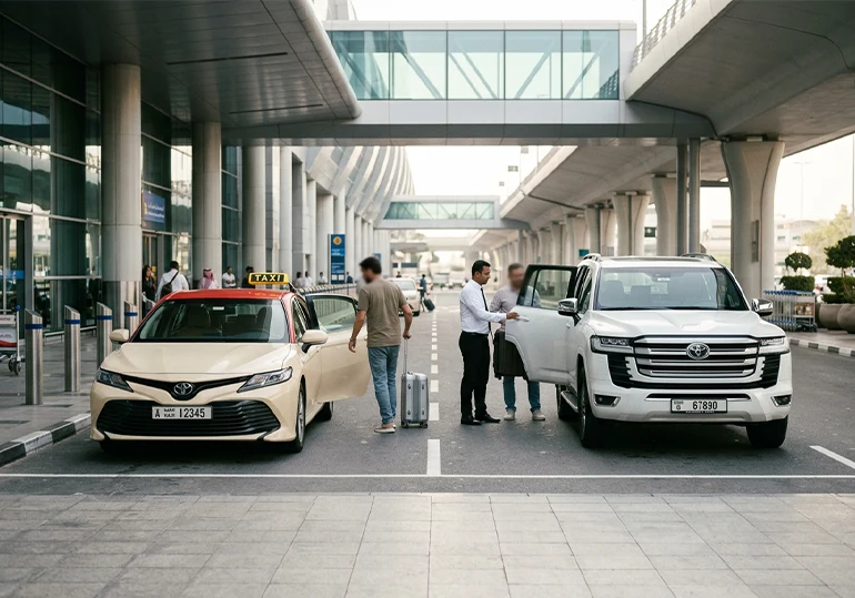 Taxi, private transfer or rental car in Dubai to Abu Dhabi